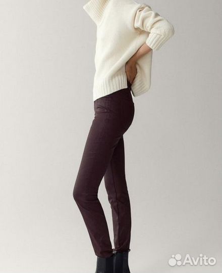 Massimo dutti брюки прорезиненные под кожу s 44