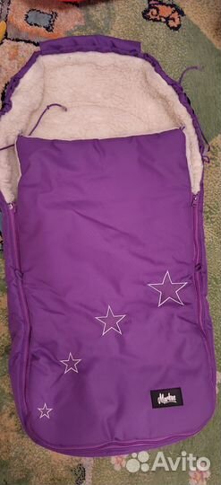 Зимний конверт в коляску на овчине