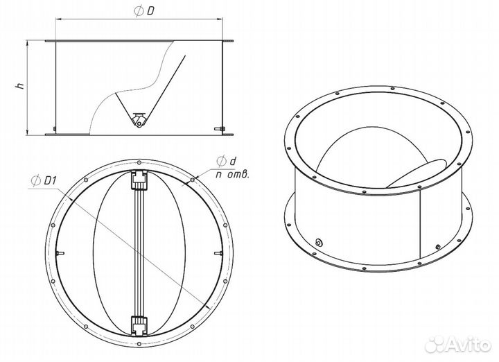 Вентилятор крышный вкр-3,15 с обр.клап. и стаканом