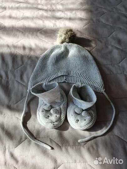 Шапка и пинетки 56, 62