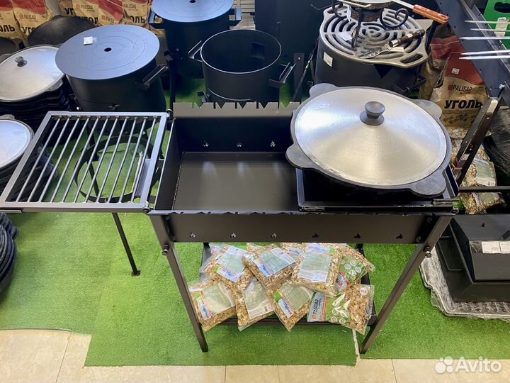 Мангал с печью под казан