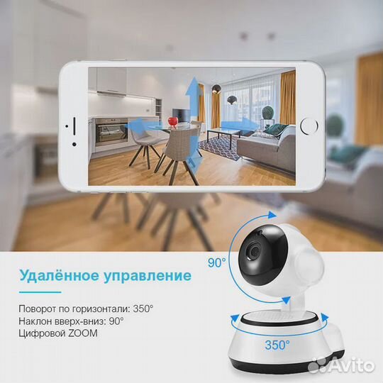 Поворотная Wi-Fi камера с записью на карту, P14M11