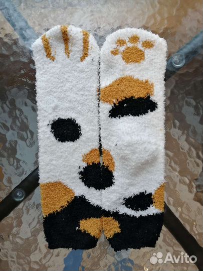 Носки тёплые с кошачьими лапками