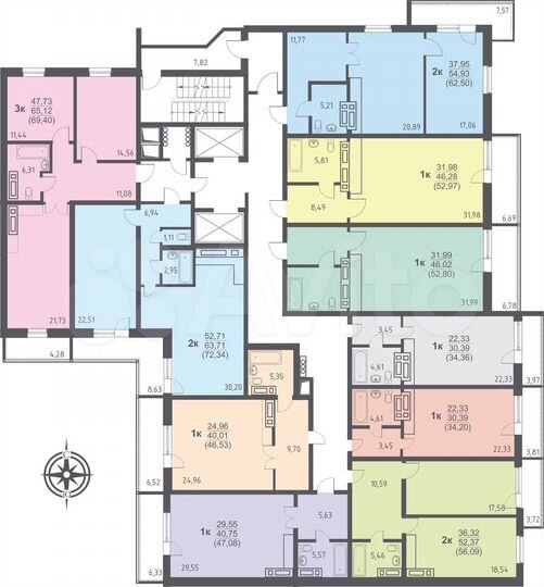 Квартира-студия, 52 м², 17/22 эт.