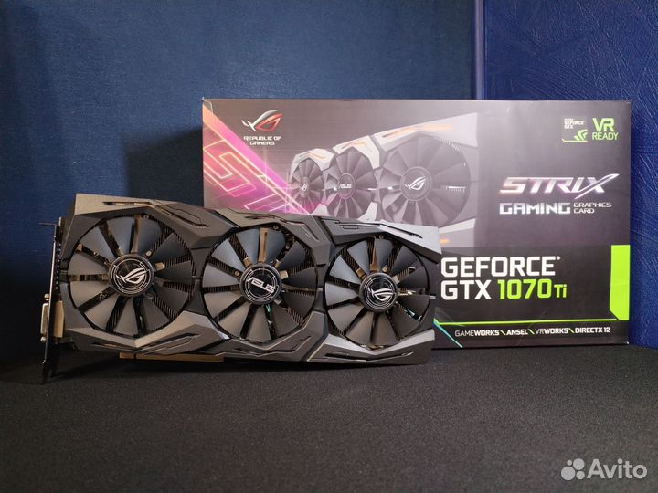Видеокарта GTX 1070 Ti 8 Gb Asus Rog Strix Gaming