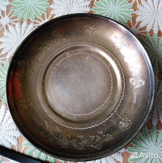 Чайная/кофейная пара серебро 875 люкс