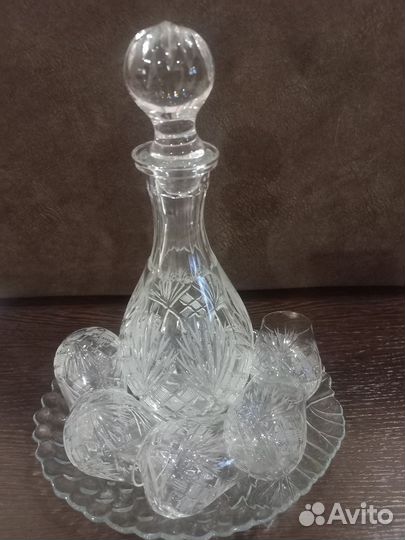Графин и стаканчики, хрусталь СССР