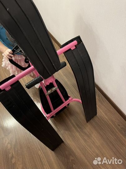 Снегокат для девочек розовый со спинкой