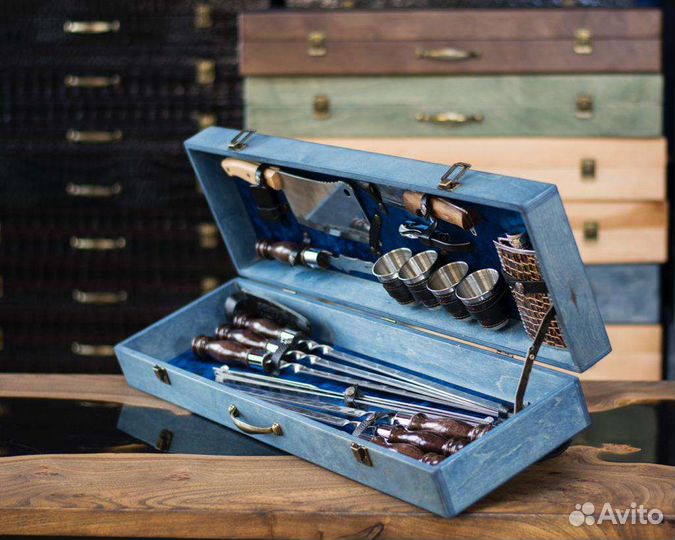 Шампура в деревянном кейсе