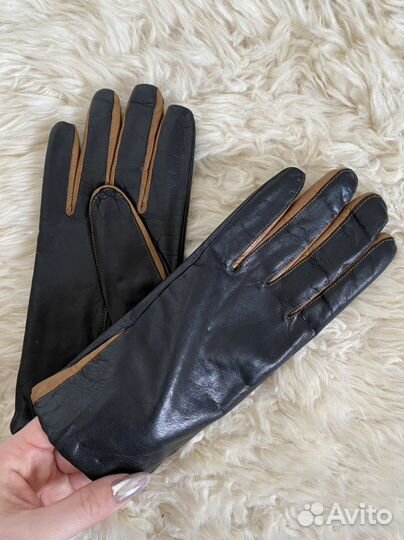 Кожаные перчатки женские зимние 7,5