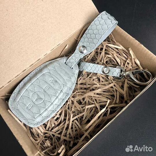 Чехол для авто ключа Мерседес (Mercedes) из питона