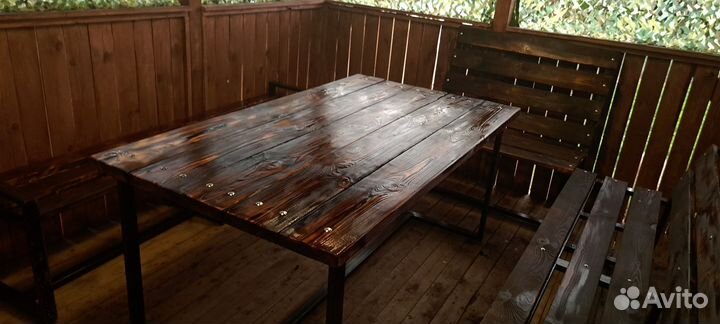 Садовая мебель в стиле лофт для беседки