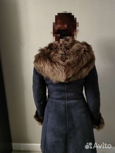 Дубленка женская с капюшоном