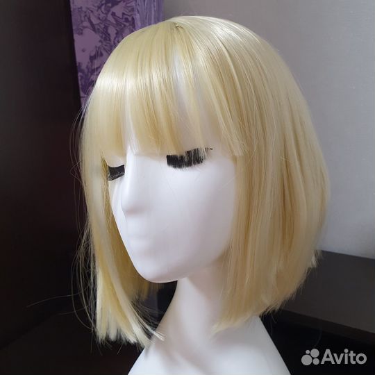Парик каре блондин, светлый, серый, омбре