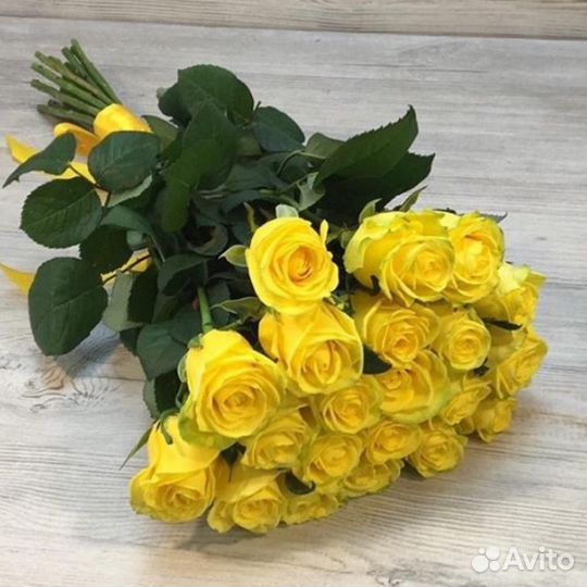 Букет желтых роз, Эквадор, 50см 41 шт