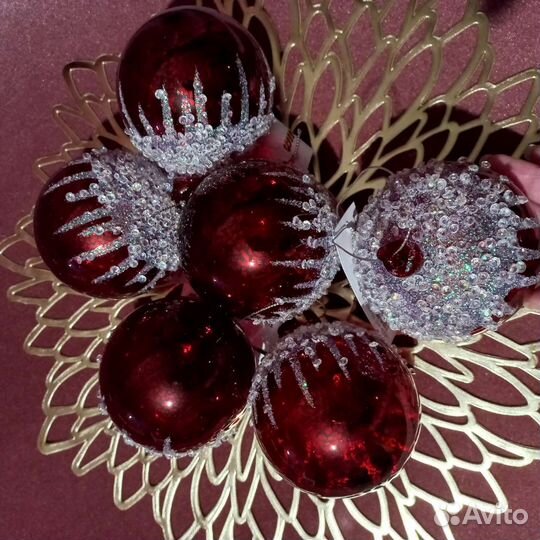 Елочные игрушки шары на ёлку стекло