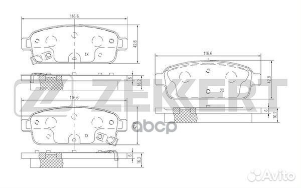 Колодки торм. диск. задн. Chevrolet Aveo (T300)