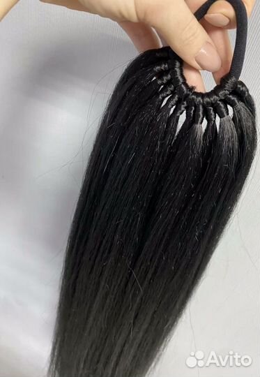 Хвост волосы на резинке