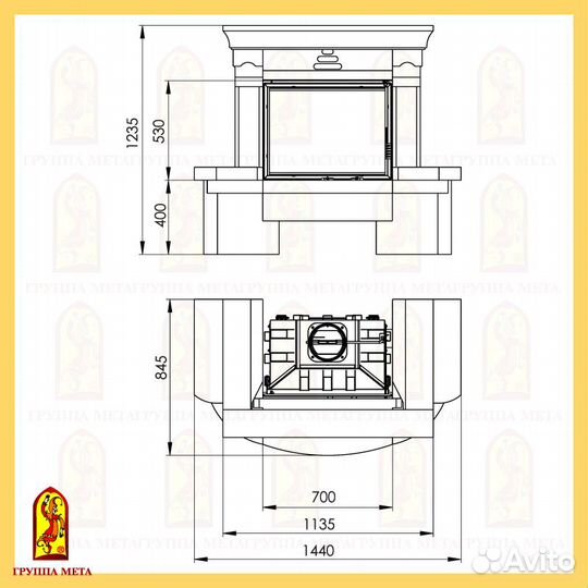 Комплект топка облицовка