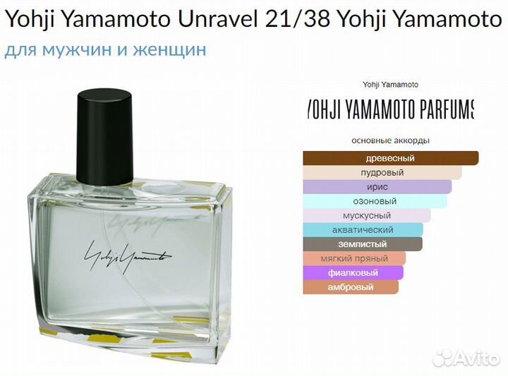 Yohji Yamamoto Unravel 21/38 10мл отливант