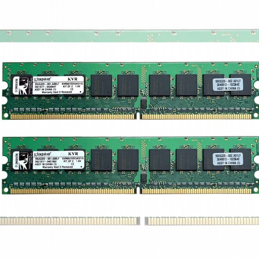 [KVR667D2E5K2/1G] Оперативная Память Kingston Ddr2 Kvr667d2e5k2/1g