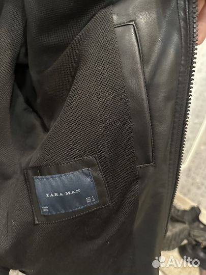 Кожаная куртка мужская 46 размер Zara