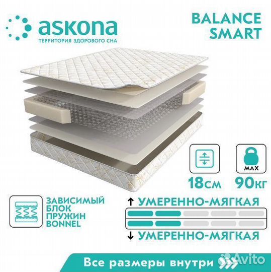 Матрас Аскона Balance Smart 200х200