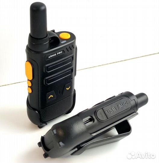 Легкая рация с наушником, комплект 2 штуки