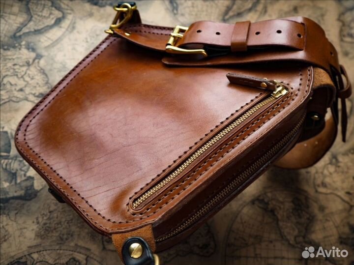 Рюкзак на плечо(слинг) из натуральной кожи