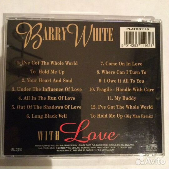 CD Barry White/ With Love,1998, Israel