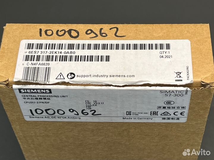 Siemens 6ES7 317-2EK14-0AB0 новый, 2021 г.в. 1 шт