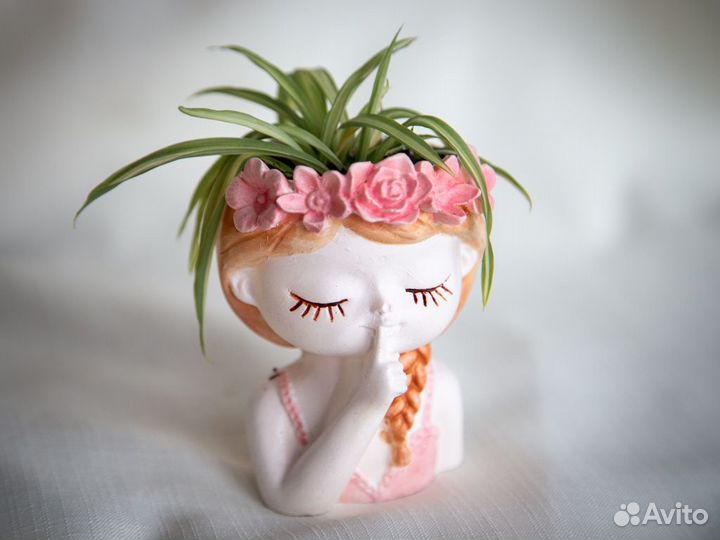 Кашпо для цветов и суккулентов, девочка
