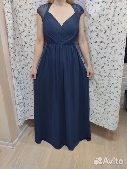 Вечернее платье в пол р.42 -44 темно синее