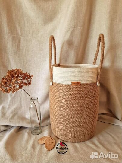 Кашпо из джута