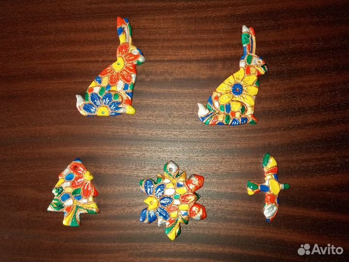 Ёлочные керамические игрушки handmade 