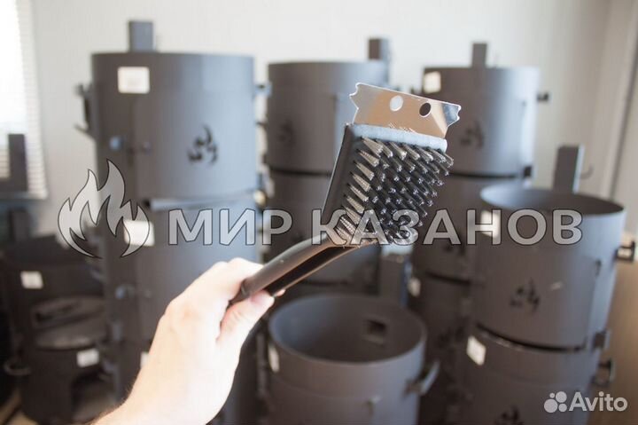 Щетка для гриля мангала решетки со скребком