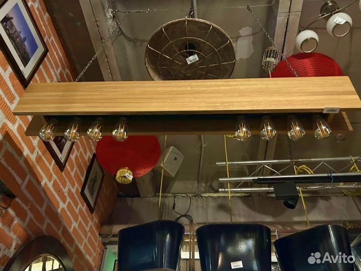 Светильник подвесной деревянный лофт