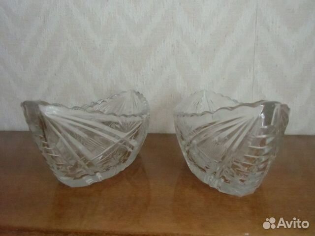 Конфетница ладья, хрусталь. СССР