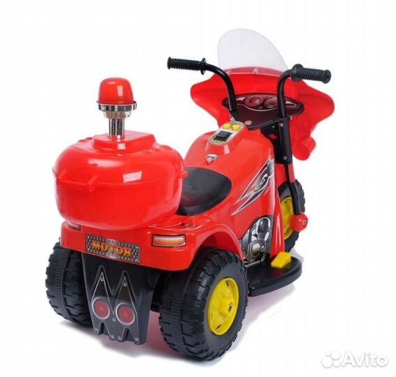 Новый Детский электромотоцикл черный и красный