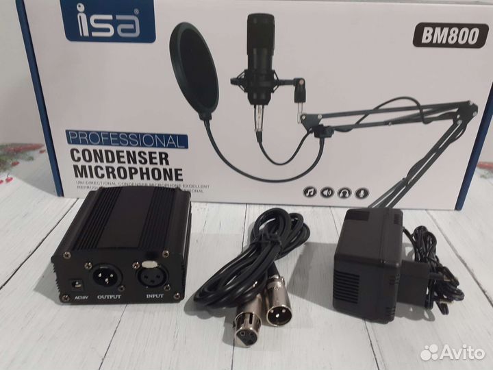Конденсаторный микрофон bm800 с фантомным питанием