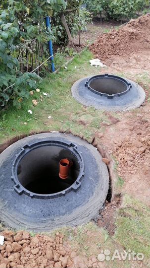 Установка септика из бетонных колец под ключ