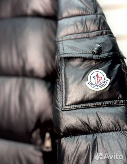 Пуховик Moncler maya QR, люксовый, чёрный