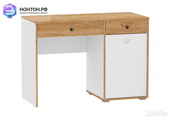Стол письменный Вуди 12.42 белый премиум / дуб кра