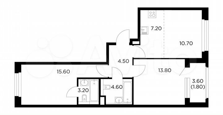 3-к. квартира, 61,4 м², 7/20 эт.