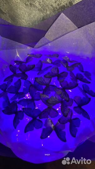 Фиолетовый букет из бабочек 27 шт