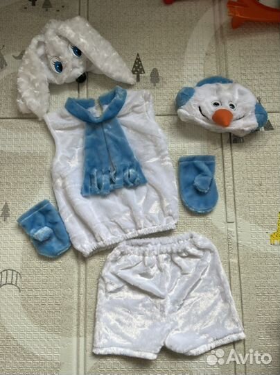 Новогодний костюм Снеговик + шапочка Зайчика