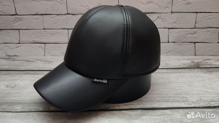 Бейсболка кожаная