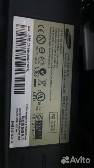 Монитор Samsung 933SN на запчасти
