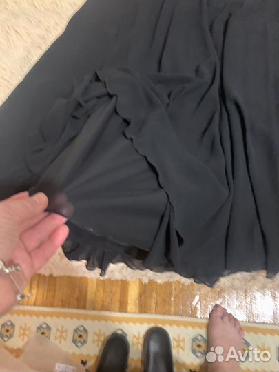 Черная шифоновая юбка