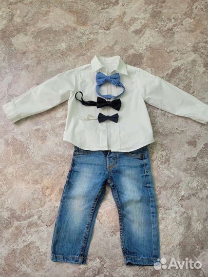Комлект для мальчика на годик (джинсы и рубашка)